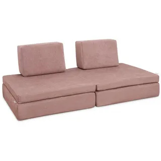 Ehrenkind Kindersofa Hüpfsofa mit Taschenfederkern, aus robusten Webstoff rosa