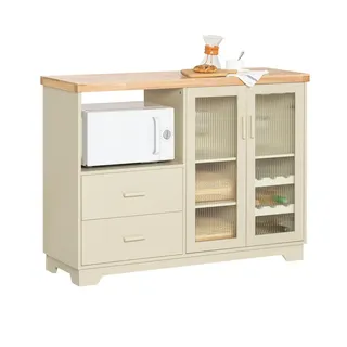 SoBuy Geräteumbauschrank mit Glastür 120 x 90 x 40 cm Beige