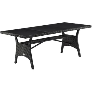 Casaria Gartentisch Takeo Polyrattan WPC Tischplatte 190x90x74cm schwarz