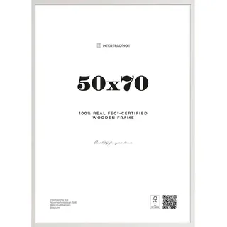 Bilderrahmen, Weiß, Holz, Glas, 50x70 cm, Fsc, Bilder und Zubehör, Bilderrahmen, Bilderrahmen Holz