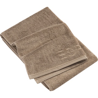 Handtuch ESPRIT "Modern Solid" Handtücher Gr. B/L: 50 cm x 100 cm (1 St.), braun (mocca) Handtücher Badetücher mit Schriftzug
