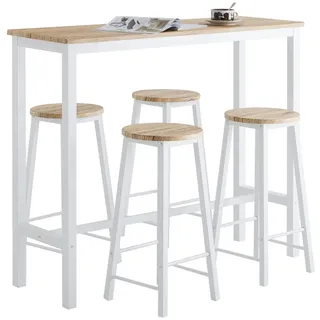 SoBuy Bartisch-Set 120 x 40 x 100 cm Weiß