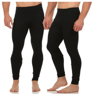 CLEO STYLE Lange Unterhose Herren Thermo Leggings CL 2020 Black / 2 Stück S / M schwarz S / M