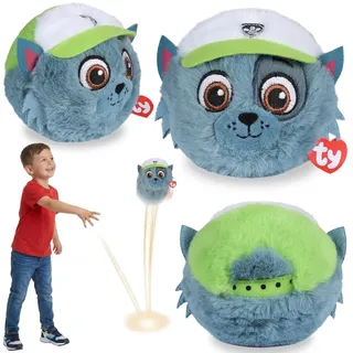TY PAW Patrol Rocky Plüschball, hüpfendes BEANIE BOUNCERS Maskottchen, Geschicklichkeitsspielzeug 10 cm