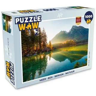 MuchoWow Puzzle See - Wald - Berge - Natur - Sonne - Landschaft, 1000 Puzzleteile, Foto-Puzzle, Bilderrätsel, Puzzlespiele, Klassisch 48 cm x 68 cm x 2 cm | Querformat