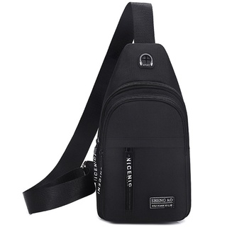 Herren Neue Oxford-Stoff-Brusttasche Lässige Umhängetasche Messenger-Handtasche,Farbe: Schwarz
