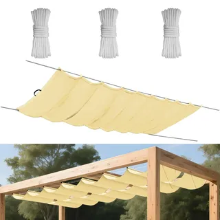 Einziehbare Welle Sonnenschutz Wasserdicht 0.75x3.5M(BxL) Hellbeige