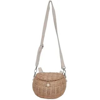 Umhängetasche Aus Rattan Mit Deckel, Aufbewahrungskorb Für Snacks Und Spielzeug, Ideal Für Kinder (jungen Und Mädchen), Schultertasche, Vielseitig Verwendbar, Fotorequisite