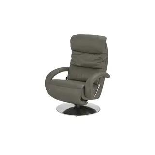 Hukla Leder-Relaxsessel grau - Leder Florian ¦ grau ¦ Maße (cm): B: 73 H: 102 T: 91.0