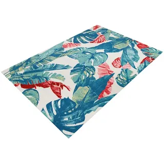 riess-ambiente Designteppich TROPICAL 240x160cm grün pink · floraler Teppich für In- und Outdoor, rechteckig, Höhe: 5 mm, wetterfest · pflegeleicht · Blatt-Muster · Fußbodenheizung-geeignet grün 240 cm x 160 cm x 5 mm