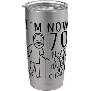 70. Geburtstag für ihn/Männer | Ich bin jetzt 70 Jahre alt | 70 bDay Doppelwandiger Edelstahl-Thermobecher