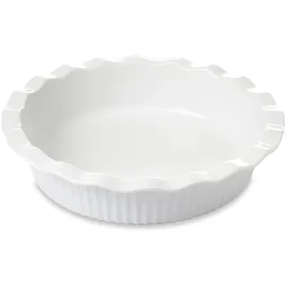 Miicol Keramik Pieform 23 cm, Tiefe Porzellan Quicheform, Weiß | 1,8 L, ofen- & spülmaschinenfest, für Tarte, Kuchen, Quiche & Auflauf, Geschenk für Backliebhaber