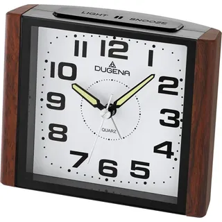 DUGENA 4460592 Wecker Alarm Analog Holzoptik schwarz - Weiß
