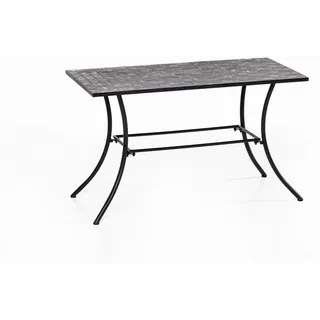 Mosaik Gartentisch Bistrotisch GISMO Außentisch - Schwarz