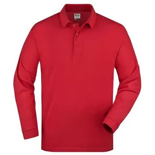 Polo-Piqué Long-Sleeved Klassisches Langarm Polo rot, Gr. L