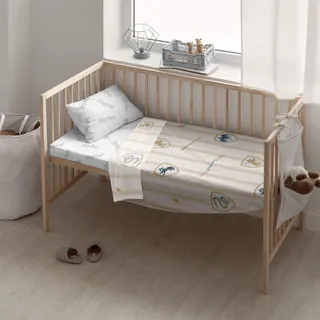 Belum Harry Potter Bettwäsche-Set, mit Kissen und Spannbettlaken, Bedruckt, 100% Baumwolle, Modell Hogwarts Classic für Kinderbett