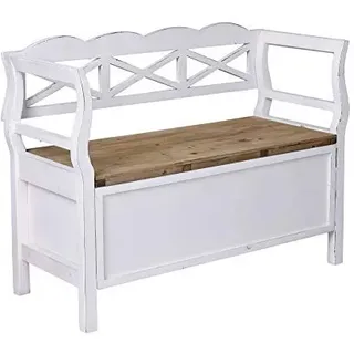 Unbekannt Truhenbank „Villa Ophelie“ – Shabby Chic Sitzbank Holz | Bank mit Stauraum | Vintage Landhausstil mxa043 Palazzo Exklusiv