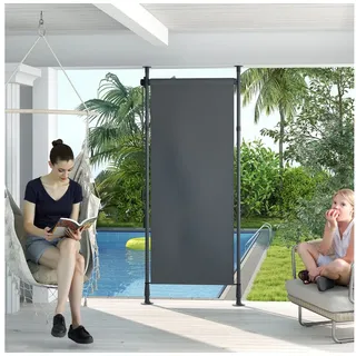 Outsunny Senkrechtmarkise 120 x 310 cm Grau