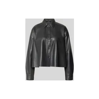 Relaxed Fit Hemdjacke in Leder-Optik Modell 'Zeather', Anthrazit, 42