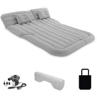 Ergocar Auto Luftmatratze Camping SUV & MPV Matratze Aufblasbar mit Kissen Luftmatratze 2 Person Schnelle Luftpumpe Matratze Aufblasbar Gästebett Outdoor Reisen Sandstrand-Grau