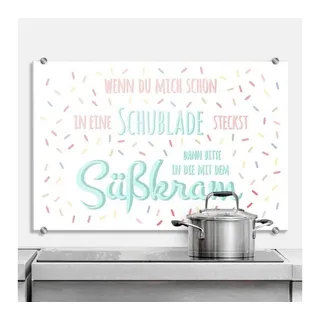 K&L Wall Art Spritzschutz Wandschutz Glas Spritzschutz Küche Schriftzug lustiger Süßkram bunt