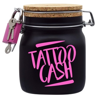 Spardose Tattoo Cash Pink Geld Geschenk Idee Schwarz M