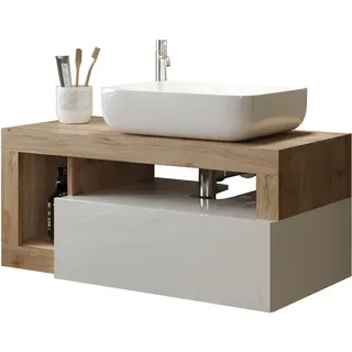 WELLTIME Waschtisch Hamburg 1 Schubkasten 92 x 61 x 49 cm Braun