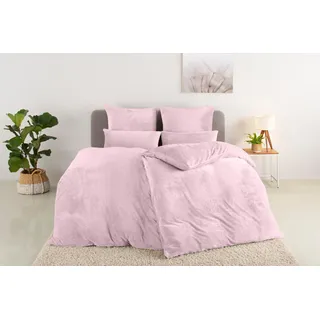 Bettwäsche OTTO HOME "Desner3, besonders weich im Griff, Cashmere-Touch", rosa, B/L: 155cm x 220cm, 1 Stk., 1 Stk., Fleece, B/L: 80cm x 80cm, 2, Fleece, Obermaterial: 100% Polyester, Bettwäsche, Bettwäsche, Bettwäsche mit Reißverschluss, Topseller