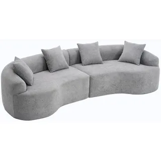 Oxeza Ecksofa, Grau, Textil, Mode, Rechteckig, 275x115 cm, Wohnzimmer, Sofas & Couches, Wohnlandschaften, Ecksofas
