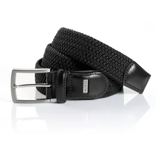 Monti Flechtgürtel HAMBURG Materialmix 3,5 cm schwarz 90