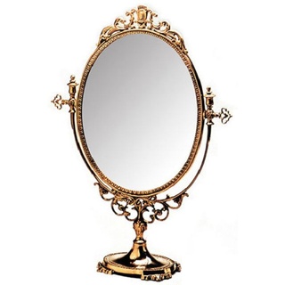 Casa Padrino Luxus Barock Messing Schminkspiegel Gold 40 x H. 60 cm - Tischspiegel - Kosmetikspiegel - Barock Deko Accessoires