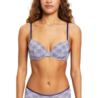 ESPRIT Damen Minimal Print Rcs Sexy Pad Gepolsterter BH, Dark Blue 3, 85D - 85D
