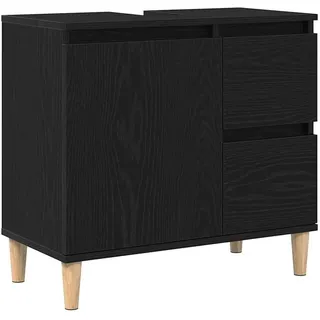 vidaXL Waschbeckenunterschrank 65 x 33 x 60 cm Schwarz Eichen-Optik