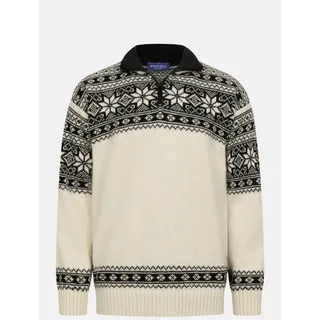Bratens Norweger Pullover Weiß Schwarz Snøstjerne Schneeflocke