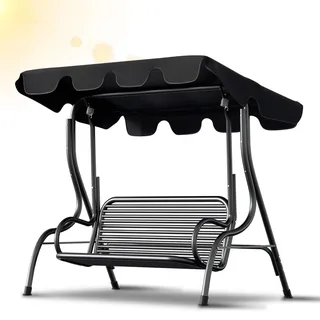 Vigevee Ersatzdach Universal Sonnendach für Hollywoodschaukel UV-Schutz 210x145cm Dach für Gartenschaukel Erastzbezug Anthrazit Dachplane Wasserdichtes für 3-Sitzer