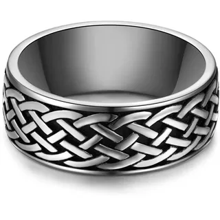 True Rebels Ring aus Edelstahl, in silber/schwarz | Gr.: 66
