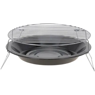Trendkontor BBQ Mini Grill 36 cm Ø Camping Tragbarer Rundgrill