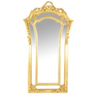 Riesiger Casa Padrino Luxus Barock Wandspiegel Venice Gold 210 x 115 cm - Massiv und Schwer - Goldener Spiegel