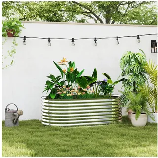Outsunny Hochbeet 160 x 80 x 56 cm Grau