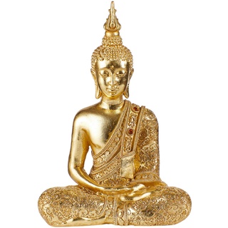 Buddha, Gold, Kunststoff, Buddha, 26x35x13 cm, Dekoration, Skulpturen & Dekoobjekte, Skulpturen