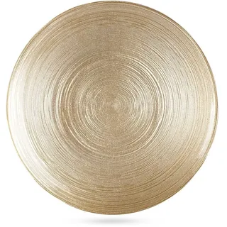 Vilde Teller Speiseteller Teller Essteller flach aus Glas Gold 21 cm