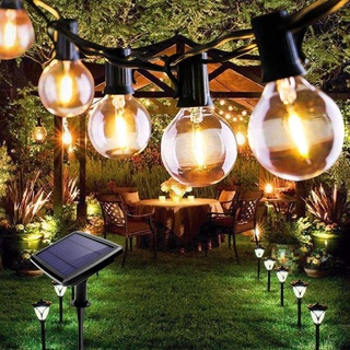 Topchances LED Lichterkette Außen Solar Glühbirnen G40 Wasserdichte für Garten, Hochzeit, Balkon, Haus, Party, Weihnachten Deko, Warmweiß mit 1...