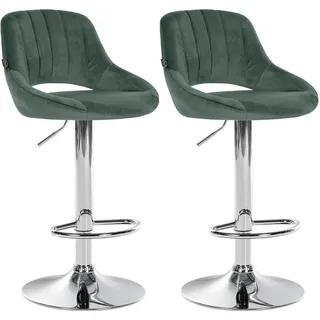 deluke Barhocker SEGAD 47 x 48 x 85 cm Samt Grün/Silber