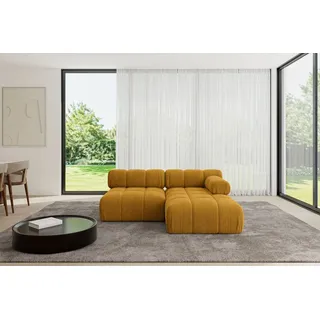 altdecor Ecksofa Cord 2-Sitzer Senfgelb