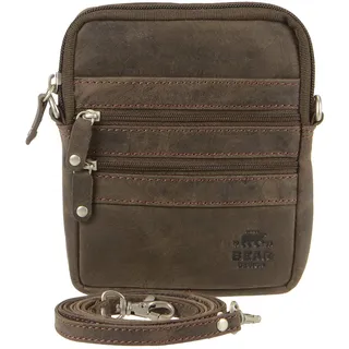 Bear Design Gürteltasche Dark Nature Herren Damen braun Leder Umhängetasche