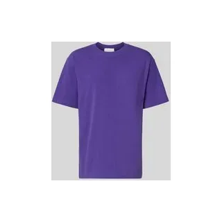 Relaxed Fit T-Shirt aus Bio-Baumwoll-Mix Modell 'MAARKOS', Violett, L