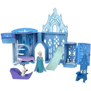 Mattel Elsas Stapelschloss Puppenhaus-Spielset mit kleiner Puppe und 8 Teilen