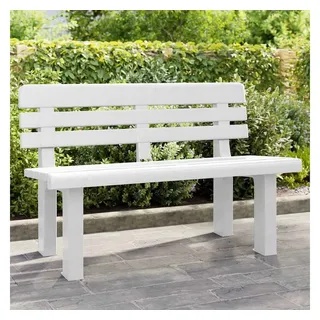 vidaXL Gartenbank 110 x 52 x 71 cm Weiß