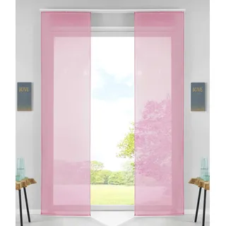 Gardinenbox Vorhang Klettband 60 x 245 cm Rosa 2er Set