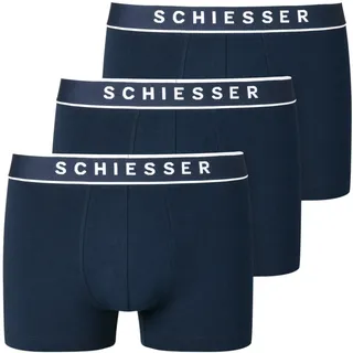 SCHIESSER Boxershorts unifarben blau 3XL 3er Pack